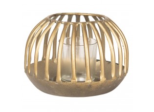 Zlatá kovová lucerna Lucette – Ø 15*10 cm