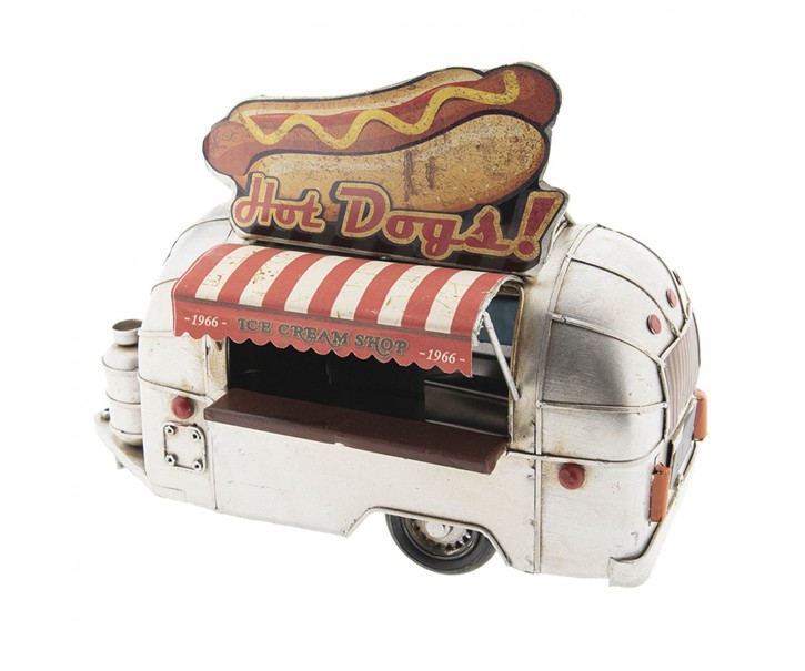 Retro kovový model karavanu Hot Dogs - 24*14*19 cm Clayre & Eef
