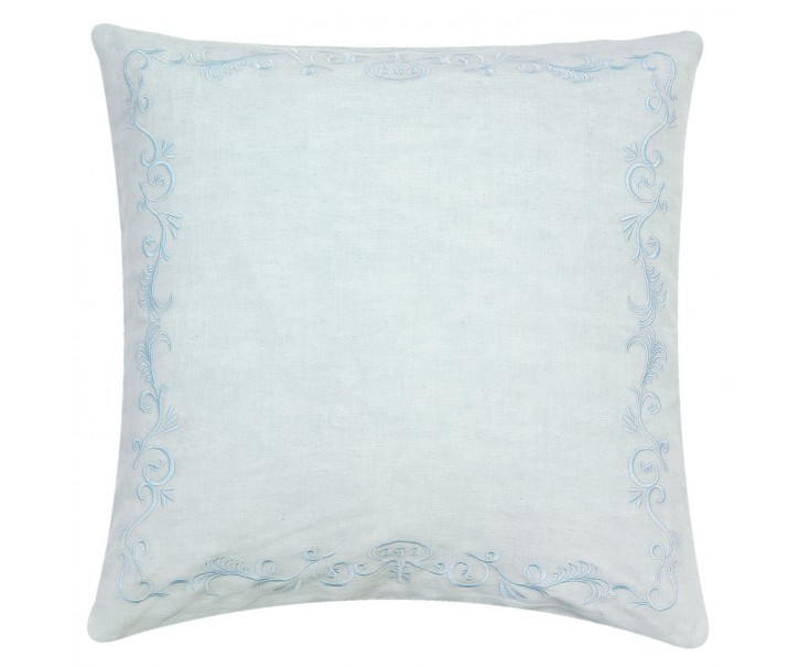 Světle modrý bavlněný povlak na polštář French Flower - 50*50 cm
