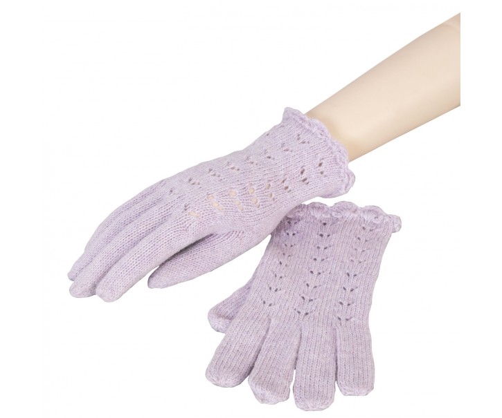 Fialkové pletené rukavice - 8*20 cm
