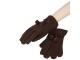 Hnědé rukavice s bambulkami - 8*22 cm