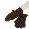 Hnědé rukavice s bambulkami - 8*22 cm