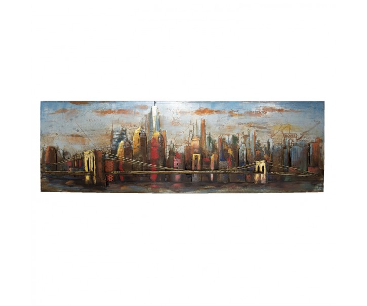 Kovový obraz na stěnu Most přes řeku - 180*60*6.5 cm