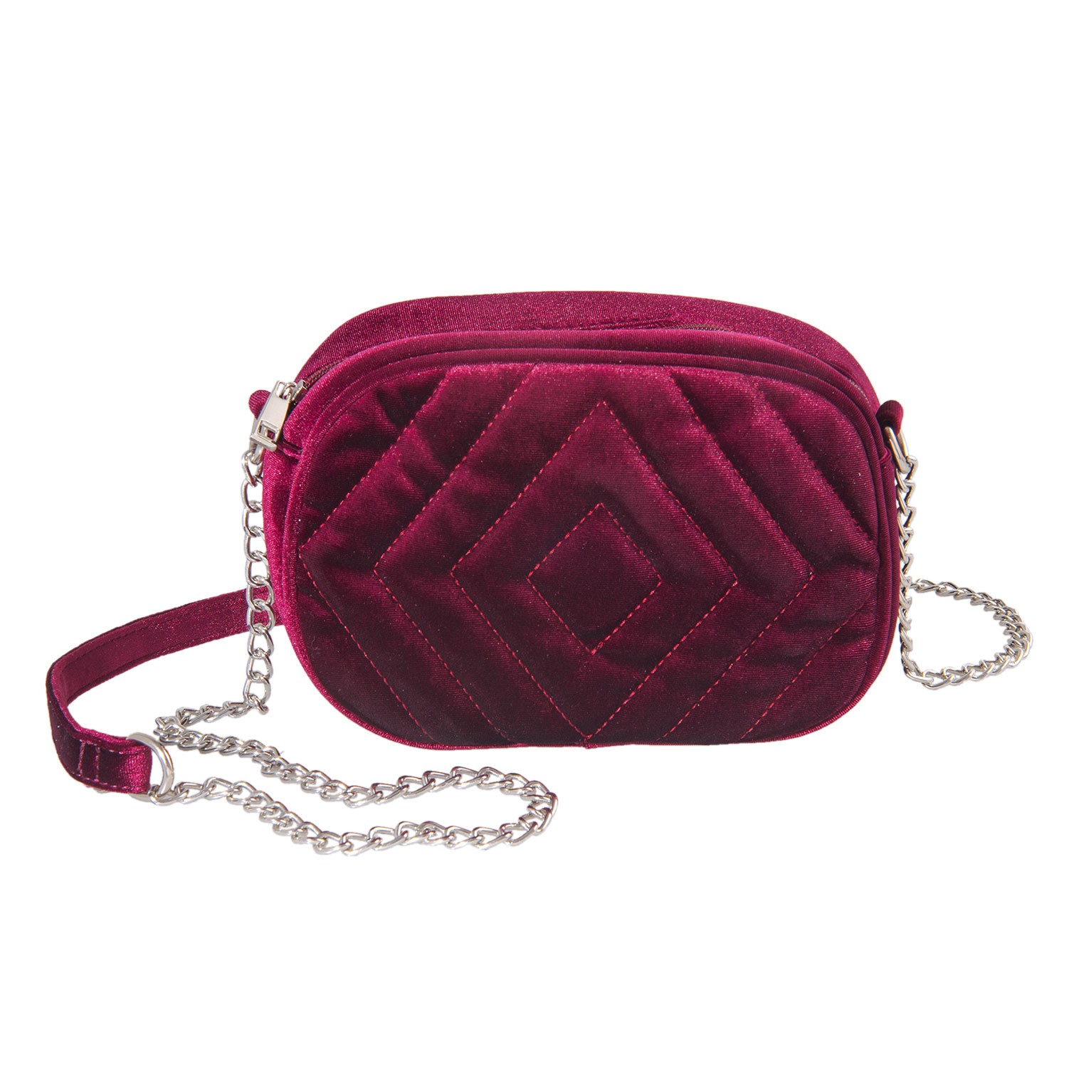 Burgundy kabelka přes rameno na řetízku - 20*7*15 cm