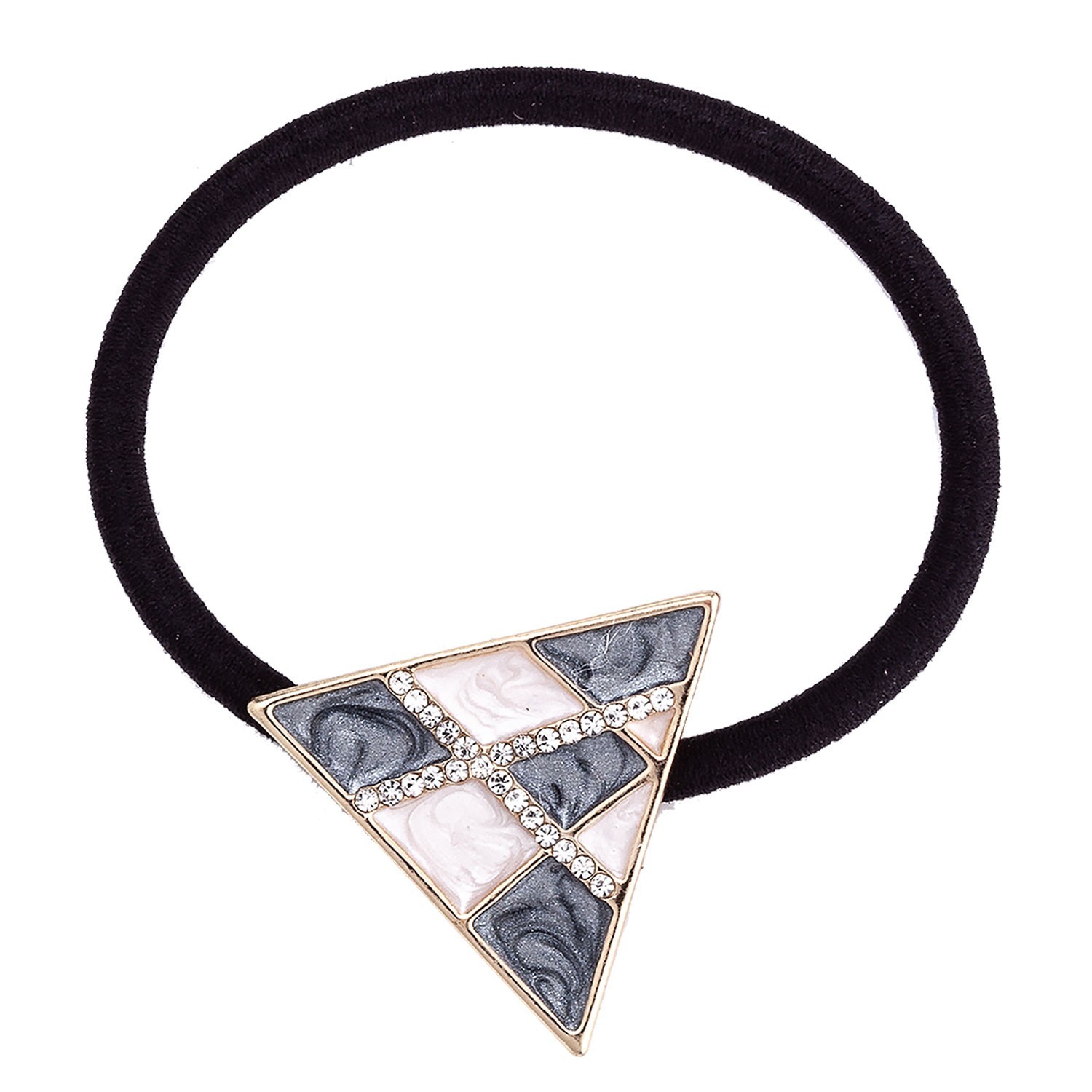 Černá gumička do vlasů s ozdobným trojúhelníkem Clayre & Eef