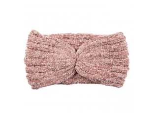 Růžová dámská žinilková čelenka Peppe - 22*12 cm