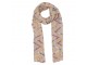 Béžový šátek s barevnými pruhy - 70*180 cm