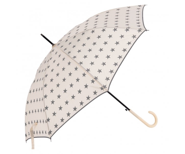 Béžový deštník s hvězdami - Ø 98*55 cm