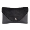 Černá kabelka s chlupatým víkem na pásek do pasu - 17*11/110 cm Barva: černáMateriál: Polyuretan
