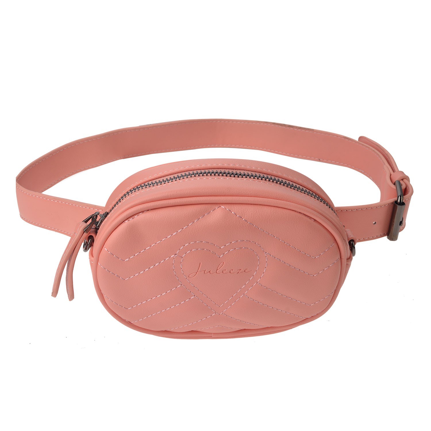 Růžová kabelka s páskem okolo pasu - 17*11*6 cm JZWB0003P