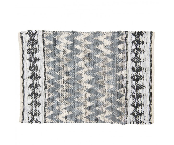 Krémovo-černý koberec z bavlny - 60*90 cm