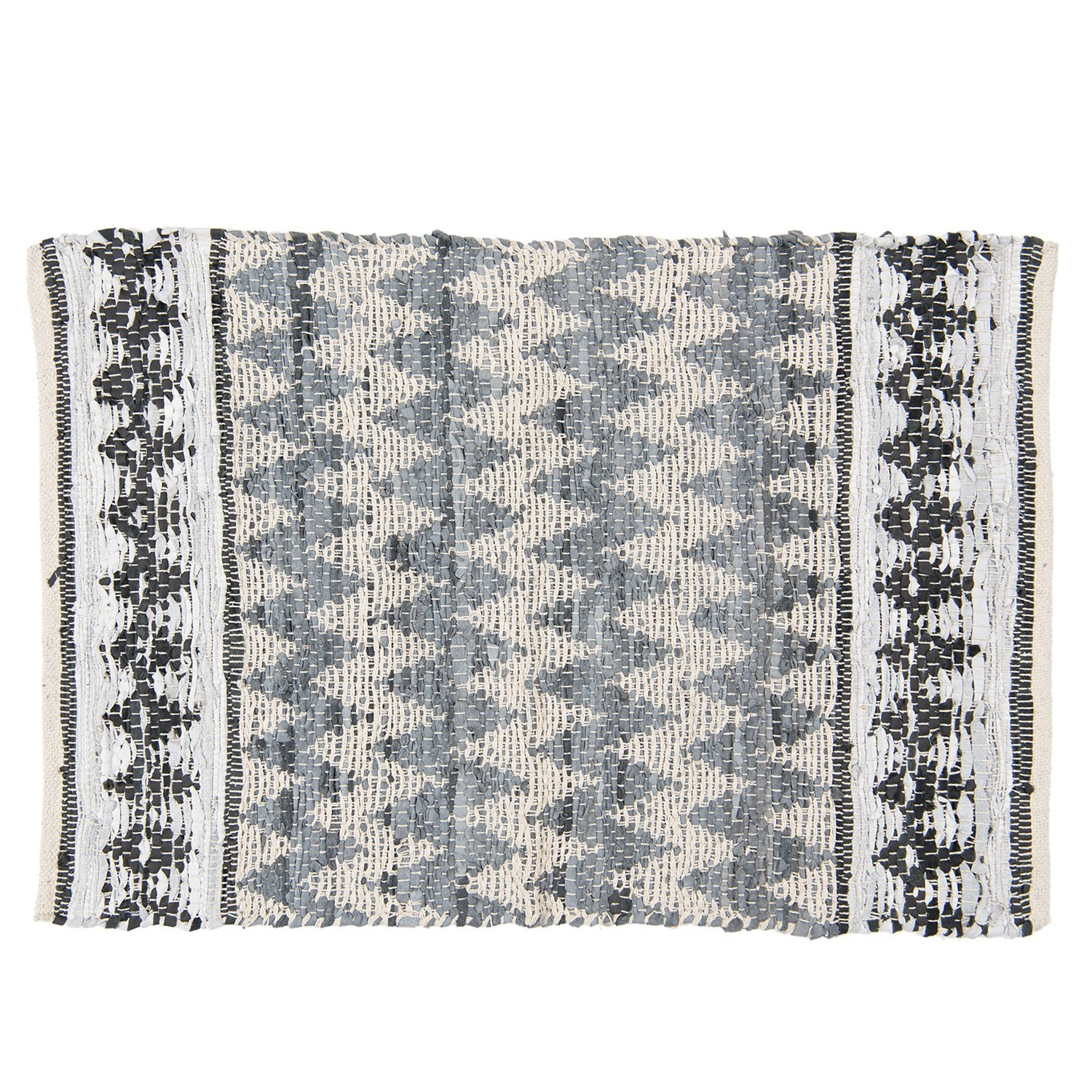 Krémovo-černý koberec z bavlny - 60*90 cm Clayre & Eef