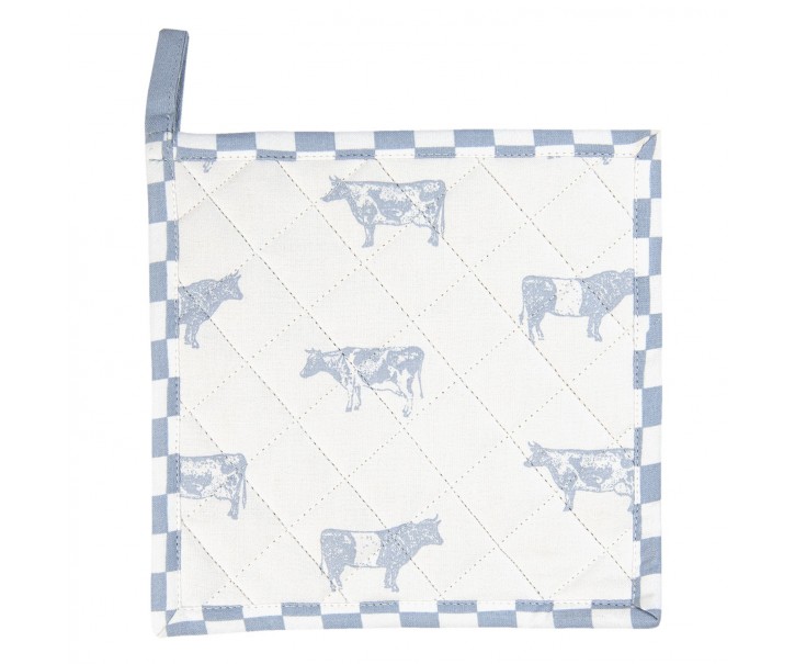 Bavlněná podložka s modrým potiskem Life with Cows - 20*20 cm