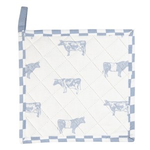 Bavlněná podložka s modrým potiskem Life with Cows - 20*20 cm