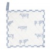 Bavlněná podložka s modrým potiskem Life with Cows - 20*20 cmBarva: Modrá / Bílá Materiál: 100% bavlna 