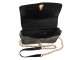 Černá kabelka přes rameno s imitací krokodýlí kůže se zlatou sponou - 22*5*12 cm