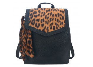 Černo hnědý leopardí batoh - 25*28 cm
