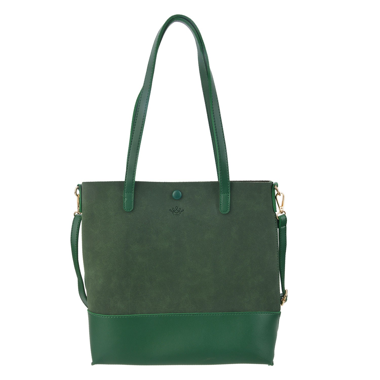 Zelená sametová kabelka do ruky - 28*30 cm Clayre & Eef