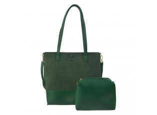 Zelená sametová kabelka do ruky - 28*30 cm
