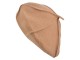 Béžový mírně chlupatý baret - 28 cm