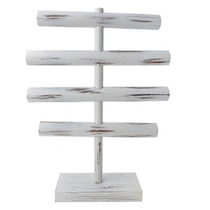 Bílý antik dřevěný stojan na náramky - 44*33 cm