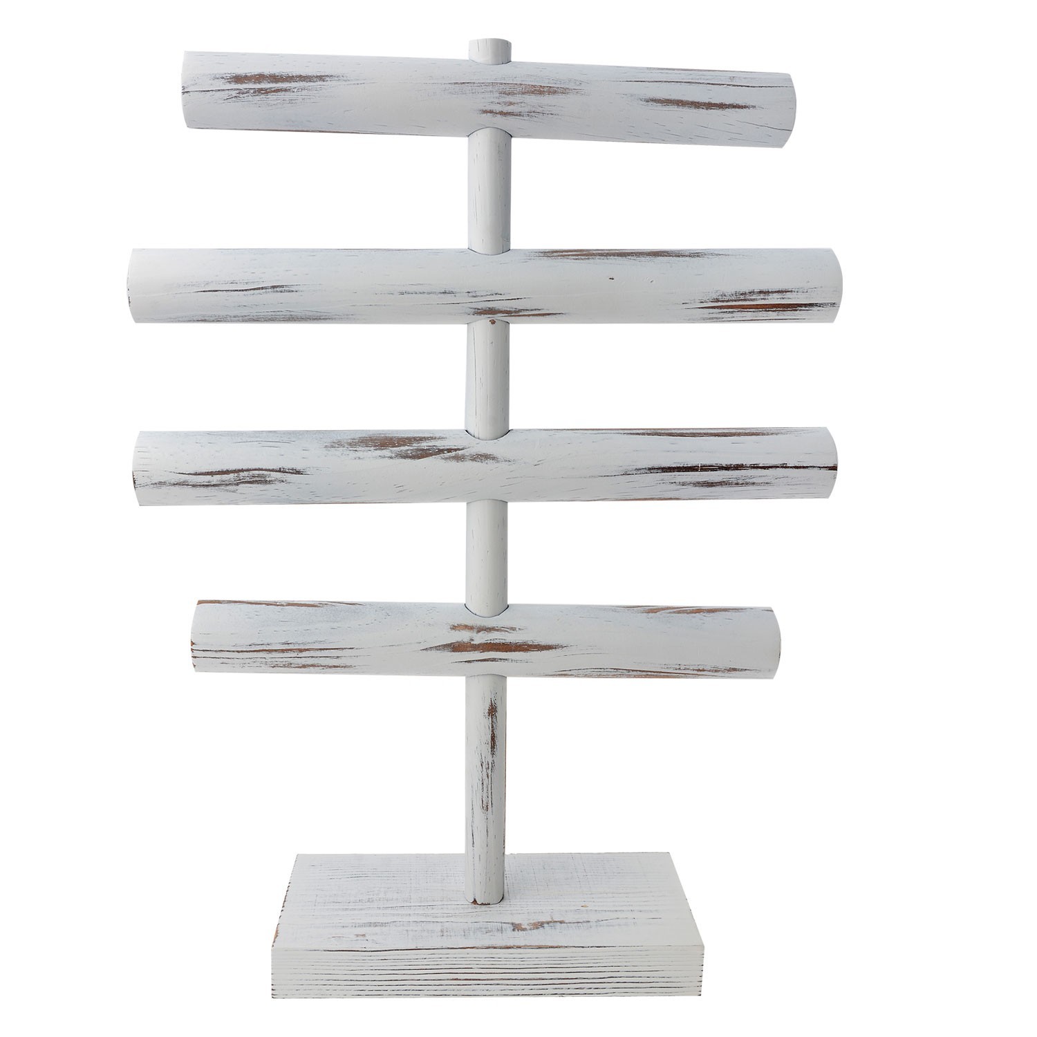 Levně Bílý antik dřevěný stojan na náramky - 44*33 cm MLDS0051