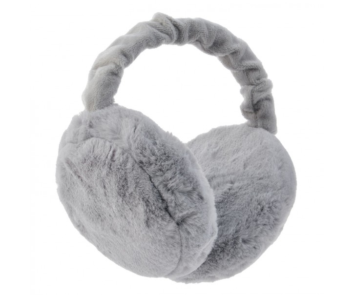 Šedé klapky na uši - Ø 13 cm