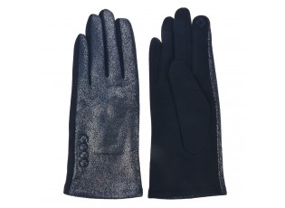 Tmavě modré zimní rukavice s knoflíky - 8*24 cm