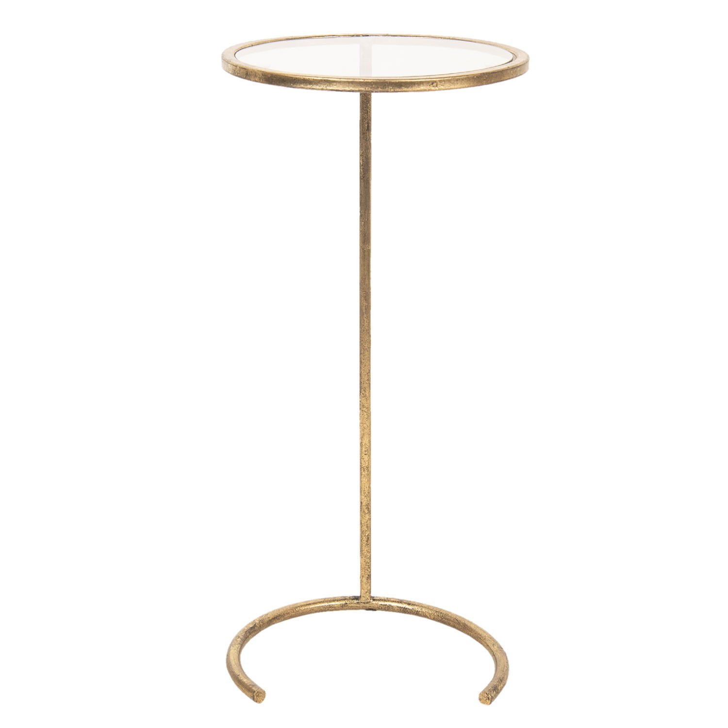 Zlatý kovový odkládací stolek - Ø 30*66 cm Clayre & Eef