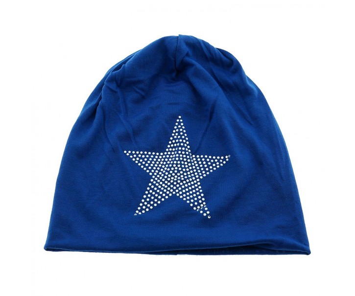 Modrá dětská čepice s hvězdou 