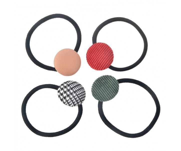 4 ks černých gumiček s barevnými kolečky