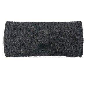 Antracitová pletená čelenka do vlasů - 10*23 cm