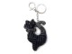 Černý přívěšek na klíče kočka s kamínky - 5.5*7 cm