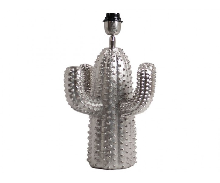 Stříbrná kovová stolní noha k lampě Cactus -Ø 24*34 cm/ E27