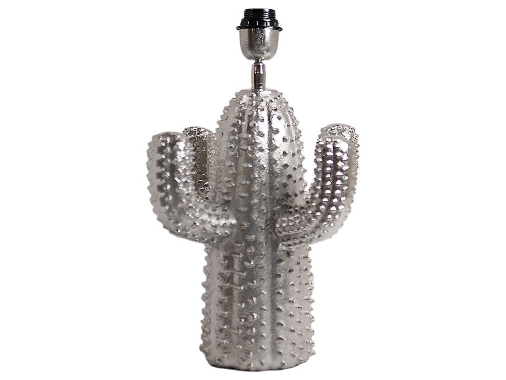 Stříbrná kovová stolní noha k lampě Cactus  -Ø 24*34 cm/ E27 Colmore by Diga
