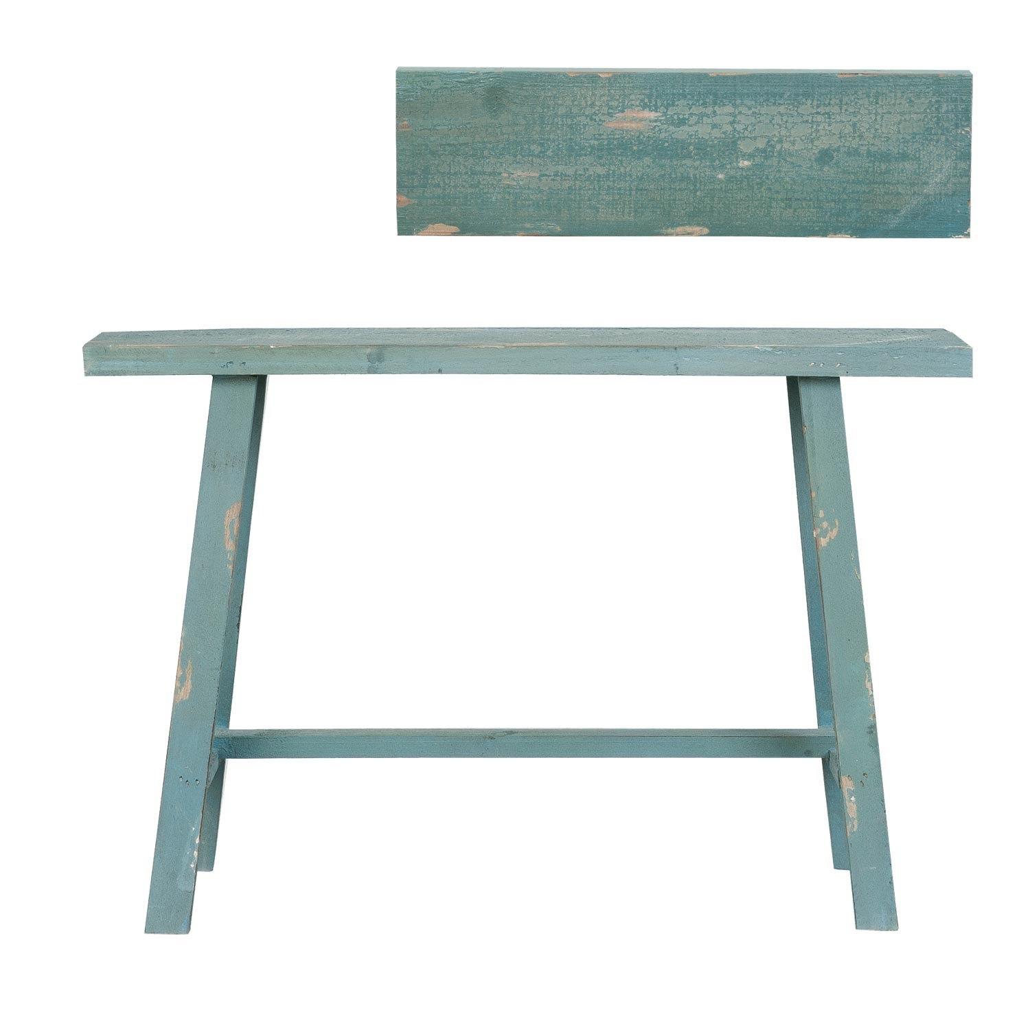 Modrý vintage odkládací stolek, stolička - 60*21*40 cm Clayre & Eef