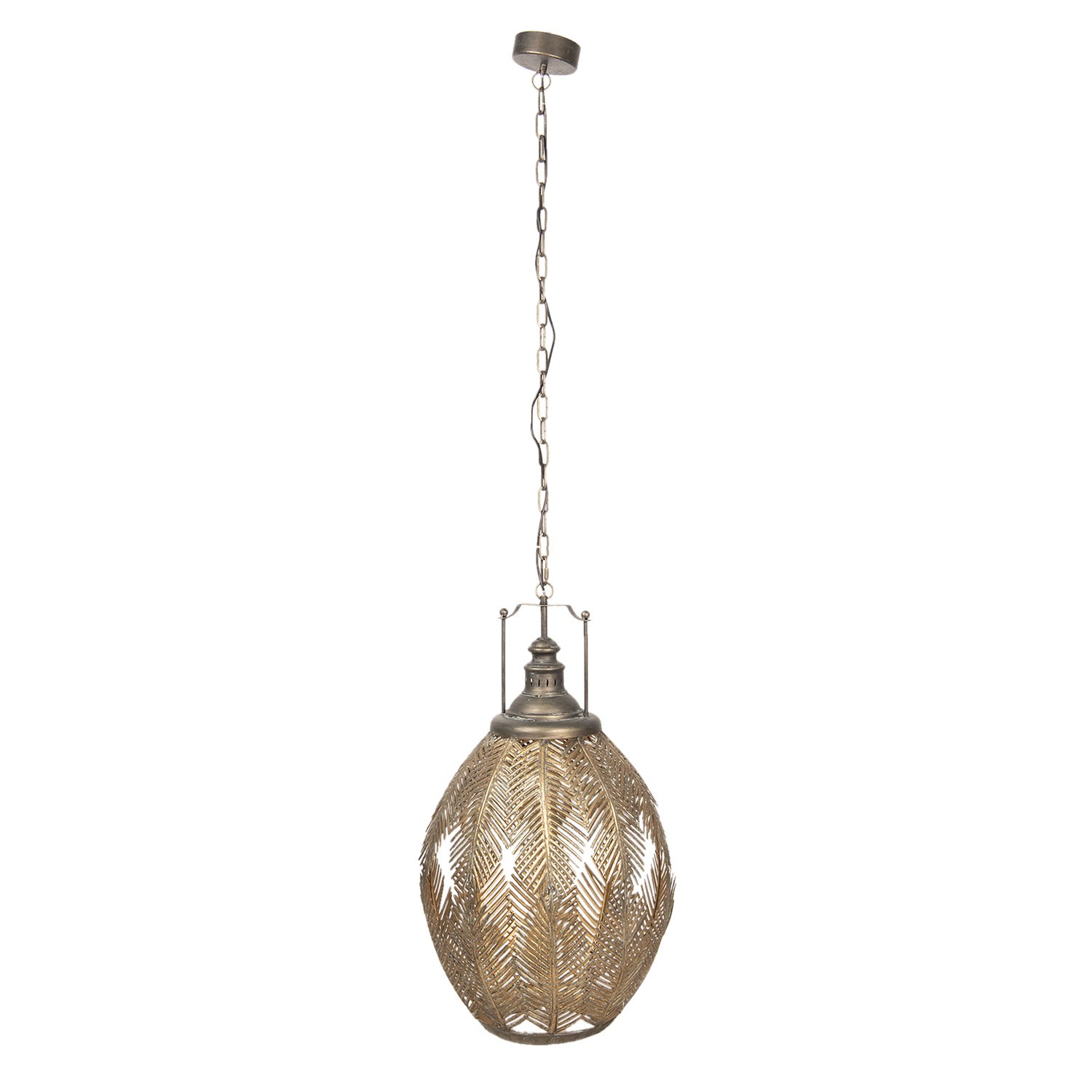 Zlatá kovová závěsná lampa Baldoin - 45*45*77/186 cm E27/max 1*40W