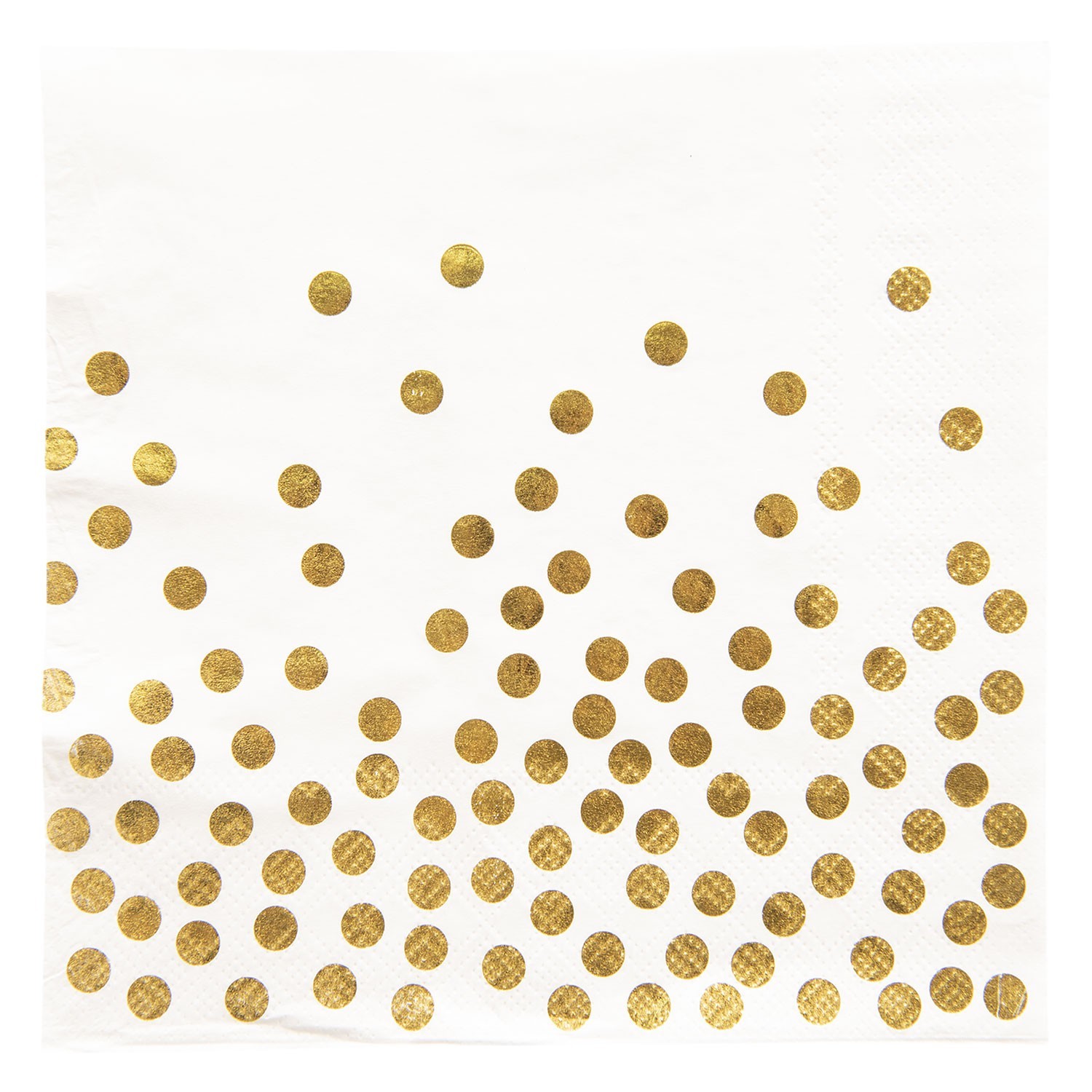 Bílé papírové ubrousky zlaté puntíky - 33*33 cm (20) Clayre & Eef