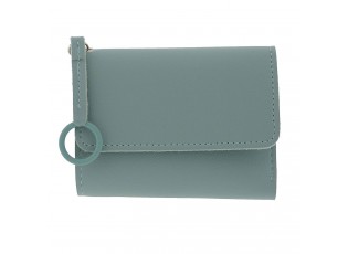 Modro šedá koženková peněženka - 12*9 cm