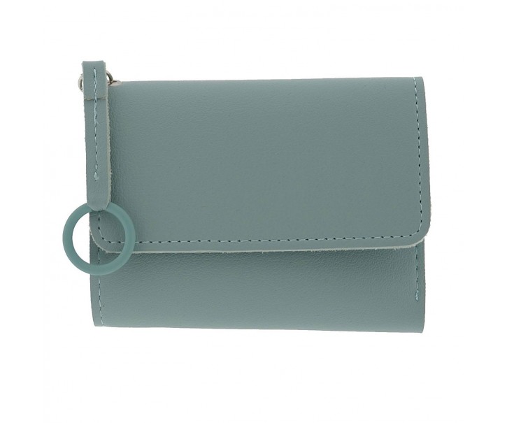 Modro šedá koženková peněženka - 12*9 cm