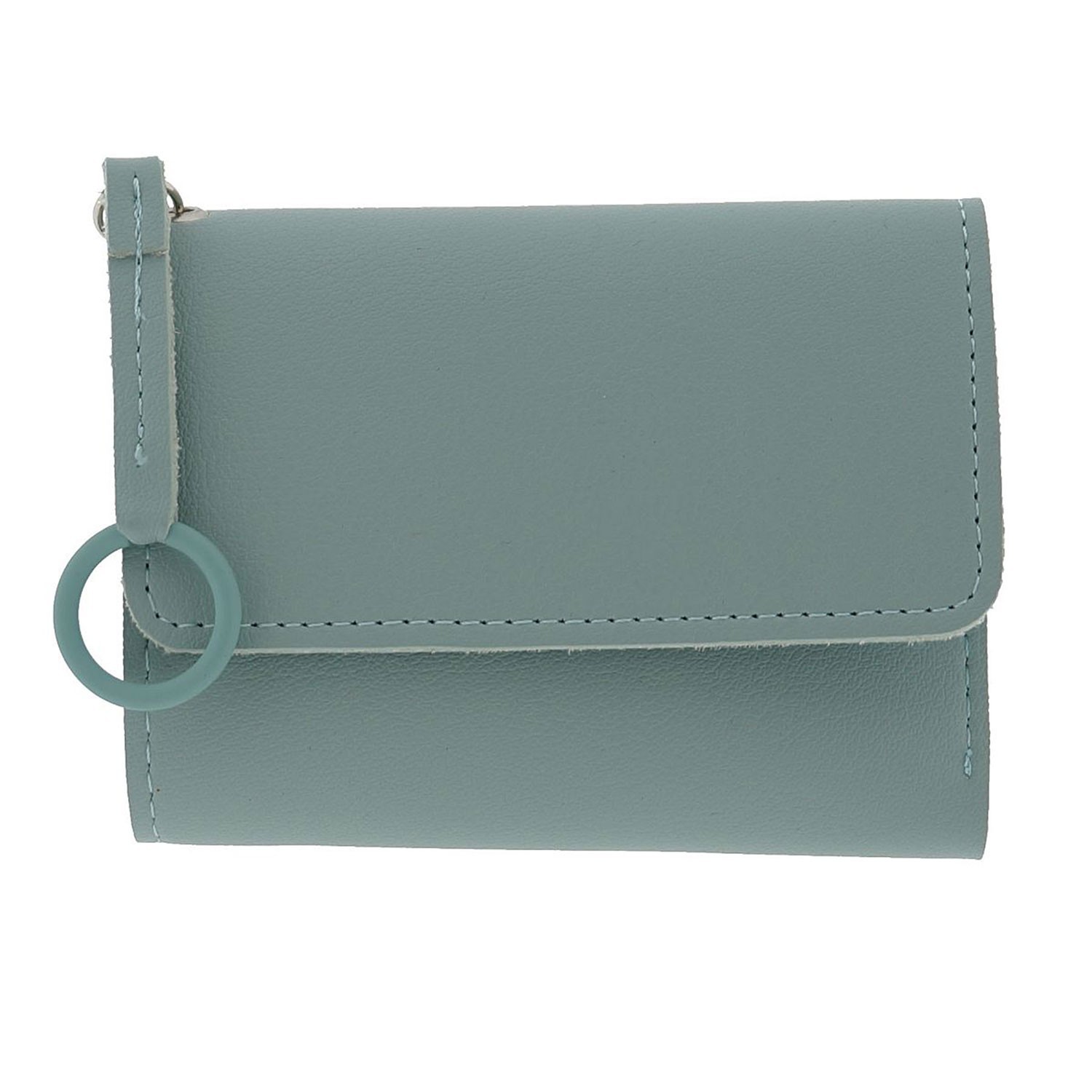 Modro šedá koženková peněženka - 12*9 cm Clayre & Eef