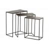 Set 3 kovových stolků Rectangular - 53*66*29 cm