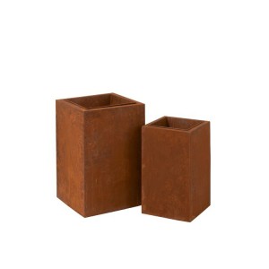 2 ks kovové obaly na květiny Metal Rust - 40*40*60 cm