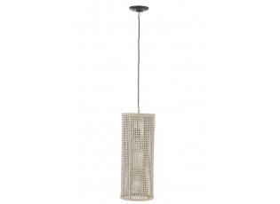 Béžová bambusová závěsná lampa - Ø20*135 cm