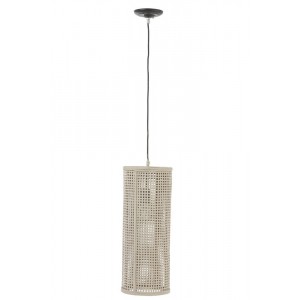 Béžová bambusová závěsná lampa - Ø20*135 cm