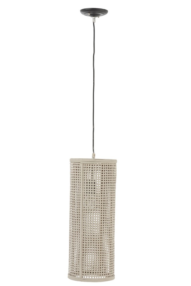 Béžová bambusová závěsná lampa - Ø20*135 cm