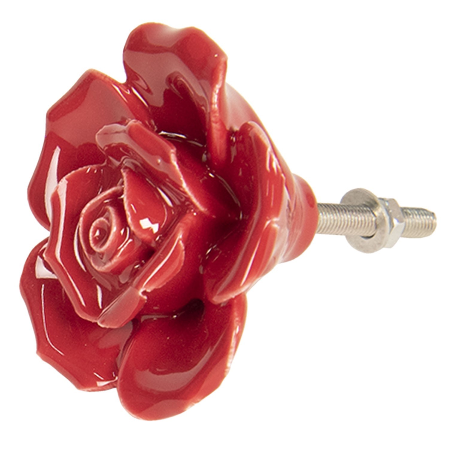 Úchytka na nábytek Červená růže – Ø 4 cm Clayre & Eef