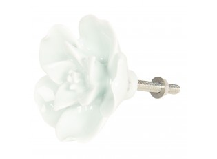 Světle mintová nábytková úchytka ve tvaru květiny – Ø 4 cm