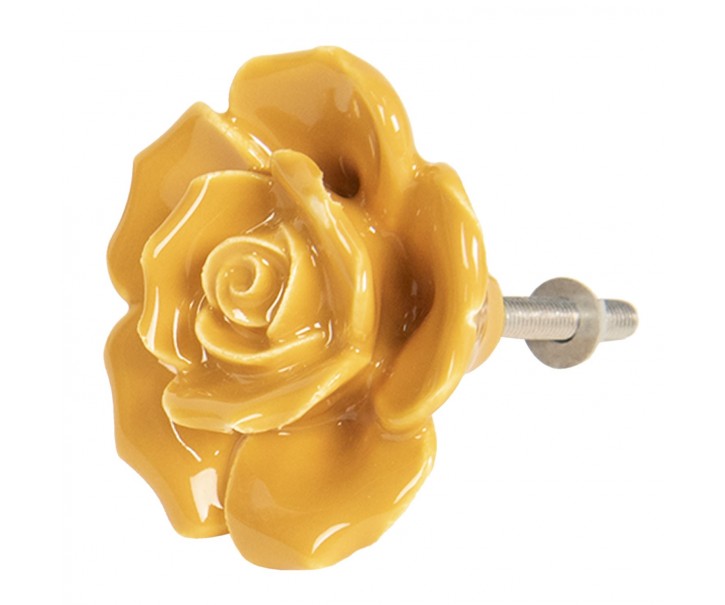 Nábytková úchytka Žlutá růže – Ø 4 cm