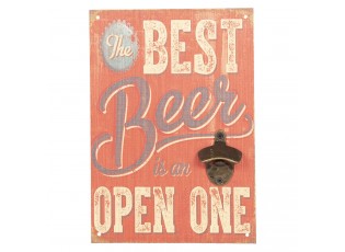 Dřevěná cedule na zeď s otvírákem na láhve Best Beer - 24*34 cm